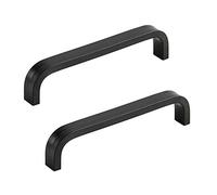ANSIEDIO 2 Piezas Tirador para Armario Puerta, Negro Aleación Aluminio Tiradores de Arco Cocina Manija del Cajón del Gabinete Muebles con Tornillos (128mm)