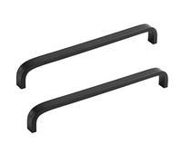 ANSIEDIO 2 Piezas Tirador para Armario Puerta, Negro Aleación Aluminio Tiradores de Arco Cocina Manija del Cajón del Gabinete Muebles con Tornillos (192mm)