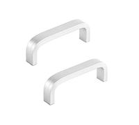 ANSIEDIO 2 Piezas Tirador para Armario Puerta, Plata Aleación Aluminio Tiradores de Arco Cocina Manija del Cajón del Gabinete Muebles con Tornillos (64mm)
