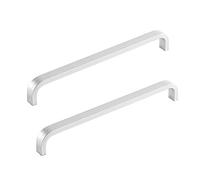 ANSIEDIO 2 Piezas Tirador para Armario Puerta, Plata Aleación Aluminio Tiradores de Arco Cocina Manija del Cajón del Gabinete Muebles con Tornillos (160mm)