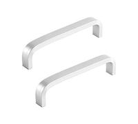 ANSIEDIO 2 Piezas Tirador para Armario Puerta, Plata Aleación Aluminio Tiradores de Arco Cocina Manija del Cajón del Gabinete Muebles con Tornillos (96mm)