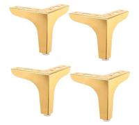 ANSIEDIO 4 Piezas 10cm Patas para Muebles Metal Patas de Mesa Gabinete, Armario, Cajones, Mesita de Noche, Dorado
