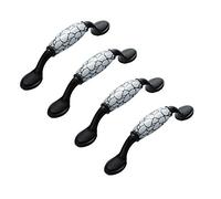 ANSIEDIO 4 piezas Tirador de Cerámica de Aleación de Aluminio para Muebles, 128mm Pomos y Tiradores de Cerámica para Puertas de Armario, Cajones, Armarios, Muebles