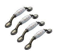 ANSIEDIO 4 piezas Tirador de Cerámica de Aleación de Aluminio para Muebles, 96mm Pomos y Tiradores de Cerámica para Puertas de Armario, Cajones, Armarios, Muebles
