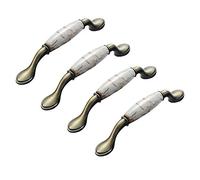ANSIEDIO 4 piezas Tirador de Cerámica de Aleación de Aluminio para Muebles, 96mm Pomos y Tiradores de Cerámica para Puertas de Armario, Cajones, Armarios, Muebles