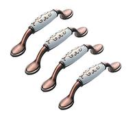 ANSIEDIO 4 piezas Tirador de Cerámica de Aleación de Aluminio para Muebles, 96mm Pomos y Tiradores de Cerámica para Puertas de Armario, Cajones, Armarios, Muebles