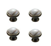 ANSIEDIO 4pcs Pomo Ceramica Armario, Redondo Pomos Armario Vintage Pomos y Tiradores de Muebles para Cajones Cocina Gabinete Tocador (22mm)