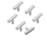 ANSIEDIO 6 Piezas Pomos para Armario, Tiradores Cajones Cocina para Puertas, Cajones y Cómodas Negro 50mm (Un solo agujero)