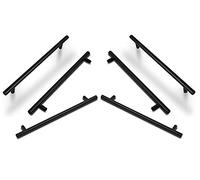 ANSIEDIO 6 Piezas Tiradores Cocina Tiradores Armarios en Forma de T-barra Acero Inoxidable, Negro (224mm Distancia de agujeros)