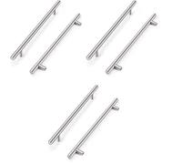 ANSIEDIO 6 Piezas Tiradores Cocina Tiradores Armarios en Forma de T-barra Acero Inoxidable, Plata (160mm Distancia de agujeros)