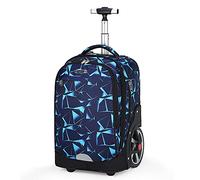 ANSIEDIO Mochilas Escolares con Ruedas, Mochila Escolar para Niños con Rueda Gran Capacidad Maleta Infantil Caja Trolley (Triángulo geométrico)
