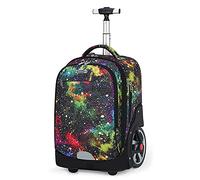 ANSIEDIO Mochilas Escolares con Ruedas, Mochila Escolar para Niños con Rueda Gran Capacidad Maleta Infantil Caja Trolley (Cielo Estrellado)