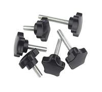 ANSIEDIO Perilla de Estrella Negro Baquelita Acero Carbono Tornillos de Mano Moleteado Perilla de Sujecion Perilla de Máquina Herramienta M8×25mm,5 pcs