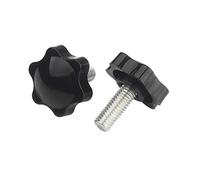 ANSIEDIO Perilla de Estrella Negro Baquelita Acero Carbono Tornillos de Mano Moleteado Perilla de Sujecion Perilla de Máquina Herramienta M8×16mm,10 pcs