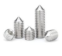 ANSIEDIO Tornillos Allen Cone Point Grub Tornillos de Acero Inoxidable Tornillos Prisioneros de Cabeza Hexagona - M3×4mm,30 pcs