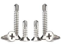 ANSIEDIO Tornillos Autotaladrantes de Cabeza Avellanada de Acero Inoxidable Tornillos Autorroscantes Autoperforantes Phillips de Cabeza Plana, M3.9×32mm,50 pcs