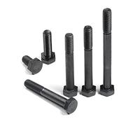 ANSIEDIO Tornillos Pernos Hexagonales Hexágono Externo de Acero Carbono Grado 12.9 Cabeza Hexagonal Alta Resistencia Perno Mecánico Negro (Rosca Completa) M6×50mm,10 pcs