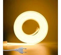 ANSIEN® Tiras LED 220v de Neón (Blanco Cálido,20M),Cada Corte de 10cm,12w/m COB Luz de Cuerda Alto Brillo,Ip65 Impermeable con Enchufe y Pegatina,NEÓN LED para Hogar,Bar,Restaurantes