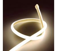 ANSIEN® Tiras LED 220v de Neón (Blanco Neutro,50M),Cada Corte de 10cm,12w/m COB Luz de Cuerda Alto Brillo,Ip65 Impermeable con Enchufe de Rectificador y Pegatina,NEÓN LED para Hogar,Bar,Restaurantes