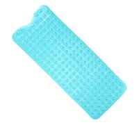 ANSIO® Alfombrilla de baño Larga de PVC, Antideslizante, antimoho, con Orificios de Drenaje y ventosas, Lavable a máquina, 102 x 40 cm, Color Verde Azulado