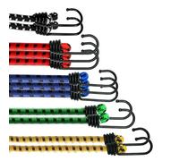 ANSIO Cordones elásticos con Ganchos, Paquete de 10 Correas elásticas Resistentes a los Rayos UV, Ideal para asegurar Equipaje, estantes, campamentos, Motocicletas, Lonas, Muebles de jardín,