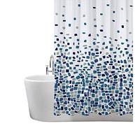 ANSIO Cortina de Ducha Resistente al Moho y al Moho (Azul Mosaico, 180 x 200 cm)