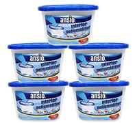 ANSIO Deshumidificador, blanco,Eliminador de condensación absorbentes para humedad (Paquete de 5 botes)