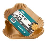 ANSIO Forros de papel para freidora de aire, 100 forros desechables rectangulares, 22 cm x 14 cm x 4,5 cm, ajuste interior, compatible con Ninja, Salter, Tower y otras freidoras de aire de doble zona