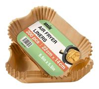 ANSIO Forros de papel para freidora de aire, 200 forros desechables rectangulares, 22 cm x 14 cm x 4,5 cm, ajuste interior, compatible con Ninja, Salter, Tower y otras freidoras de aire de doble zona