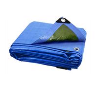 ANSIO Lona Impermeable de 3 x 4 m, Lona Grande para Camping, Multiusos, con protección UV, Resistente a la Intemperie y a Las heladas, Ojales Reforzados, Color Azul y Verde