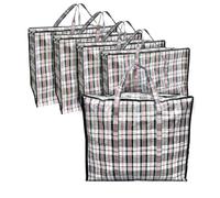 ANSIO Paquete de 5 bolsas de lavandería grandes, reutilizables, con cremalleras, ideales para mudanzas, ropa y armario (60 x 25 x 50 cm)
