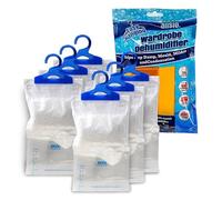 ANSIO Paquete de 6 bolsas colgantes para deshumidificadores de armario, para absorber la humedad, condensación, deshumidificadores para humedad, moho, dormitorio, caravana, baño, sótano, oficina, 210