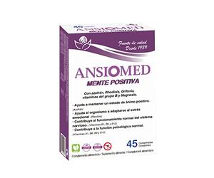 Ansiomed Mente Positiva - 45 comprimidos - Herbetom Bioserum | Complemento alimenticio con azafrán, rhodiola, griffonia, vitaminas y magnesio | Ayuda a mantener un estado de ánimo positivo