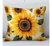 ANSIWEIGO Cojín de punto de cruz preimpreso, cojín de bordado de girasol con patrón de 45 x 45 cm para decorar funda de almohada para bordar punto de cruz DIY juego de cojines hechos a mano