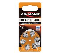 ANSMANN 13 pilas para audífonos - Pilas de botón tipo 13 P13 ZL2 PR48 para audífonos - Pilas planas para audífonos, amplificadores de sonido, audífonos - Naranja, 1,4 V, 6 unidades