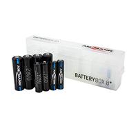 Ansmann 4 Pilas AA Tipo 2800 mAh (mín. 2650 mAh) + 4 Pilas AAA de 1050 mAh + Caja de batería - NiMH 1,2 V Pilas Recargables, Alta Capacidad para Altas Necesidades de energía 1300-0018-590 Plata