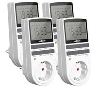 ANSMANN 4 temporizadores semanales Digitales AES4, Enchufe con Pantalla LCD