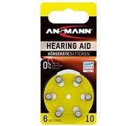 Ansmann 5013223 - pila para audífono 10 zinc aire, 1,4v pr70 aza10, 6