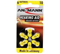 Ansmann 5013223 - Pila para audífono 10 Zinc Aire, 1,4V PR70 AZA10, 6 Unidades, Color Amarillo