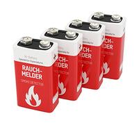 Ansmann 5021023 - 01 - 590 - 1 10 años Longlife batería Especialmente para Detector de Humo Lithium High Energy E-Block er9 V CR de V9, 1100 mAh, 9 V, de 4 vorats Pack Rojo