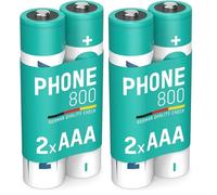 Ansmann 5035332 - MaxE DECT Phone, Potente Pila previamente cargada, Reducida autodescarga (800mAh, Micro AAA, 2 Unidades) (Paquete de 2)