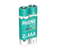 Ansmann 5035332 - MaxE DECT Phone, Potente Pila previamente cargada, Reducida autodescarga (800mAh, Micro AAA, 2 Unidades)