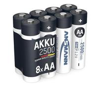 Ansmann 5035442-590-1 - MaxE Potente Pila previamente cargada, Reducida autodescarga (2500mAh, Mignon AA, 8 Unidades)