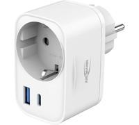 ANSMANN Adaptador de Enchufe de 20 W, USB C y USB A, Cargador de Doble Puerto con Carga rápida Power Delivery, Compacto para teléfono móvil y Tablet