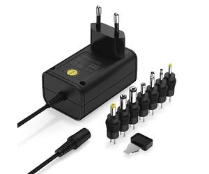 ANSMANN APS 1000 Alimentatore 12 V - Spina di alimentazione Fino a MAX. 1000 mA (con 7 adattatori universali) Adattatore di alimentazione per l'alimentazione di molti piccoli dispositivi elettrici