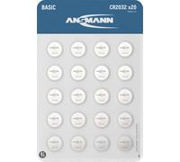ANSMANN Basic 20x CR2032 - Pilas de botón de Litio de 3 V, Pilas, Ideales para balanzas de Cocina, Llaves de Coche, Dispositivos de medición, mandos a Distancia, etc.