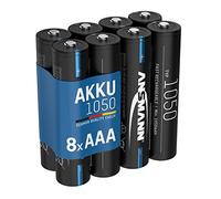 ANSMANN Batería Micro AAA 1050 mAh 1,2 V NI-MH, 8 Unidades, Recargable, Ideal para Flash de cámara, Coches, cámaras, Radio, Alta Capacidad