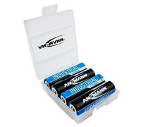 ANSMANN Baterías AA [en Estuche de Almacenamiento de 4 vías] Batería de Litio Industrial desechable de Alta Capacidad de Larga duración Tipo AA de 1,5 V para timbres de Puerta, linternas