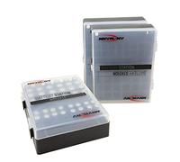 ANSMANN Caja de Pilas para Pilas AAA Micro, AA Mignon y Bloque de 9 V y Pilas - Práctica Caja de batería para protección y Transporte de 48 baterías - Caja de Pilas y Caja para Guardar - 3 Unidades,