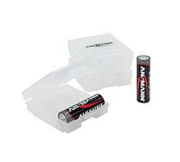 ANSMANN Caja de Pilas para Pilas AAA Micro y AA Mignon y Pilas - Práctica Caja de batería para protección y Transporte para 4 baterías - Caja de Pilas y Caja para Guardar - 3 Unidades